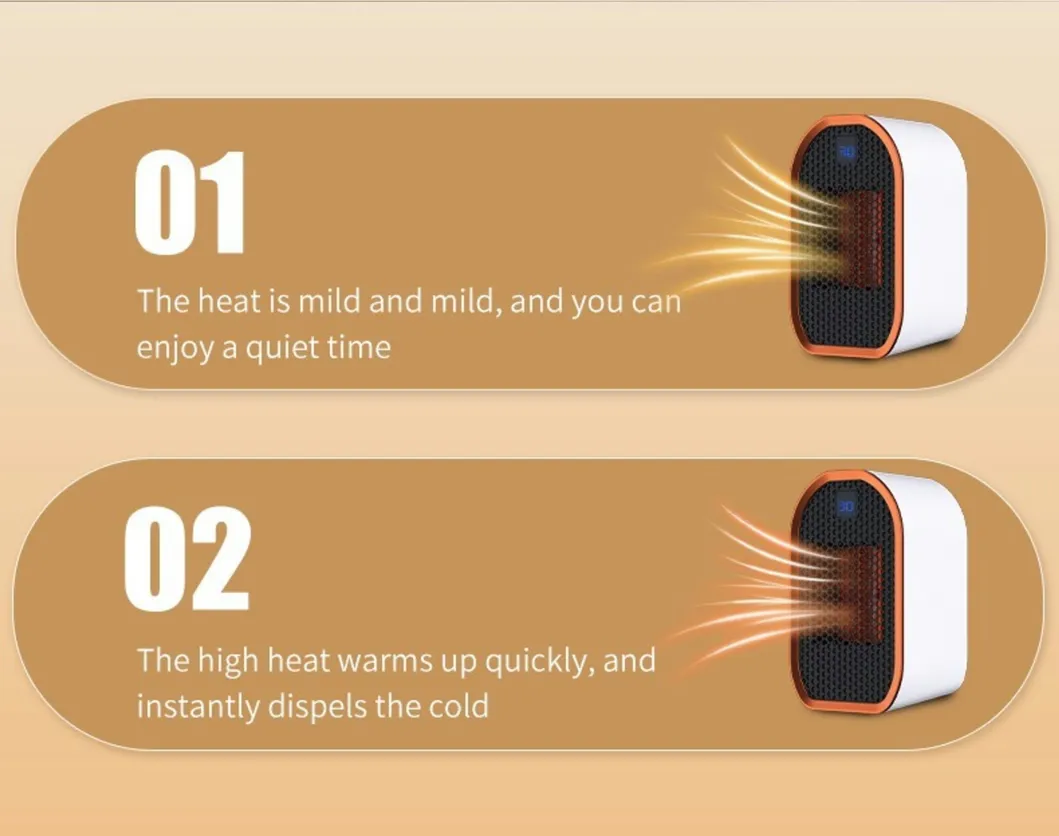 Mini Portable USB Room Electric Combo PTC Fan Heater with ETL