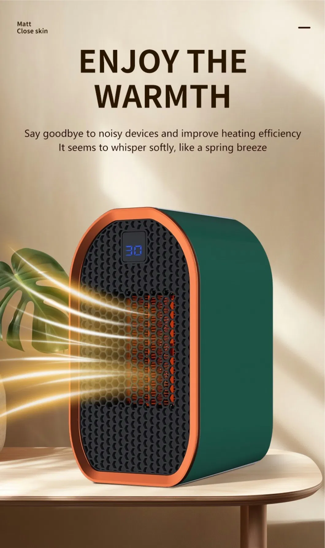 Portable 1200W Mini Heater PTC Heating Fan with High Temperature Protection for Household Electric Heaters
