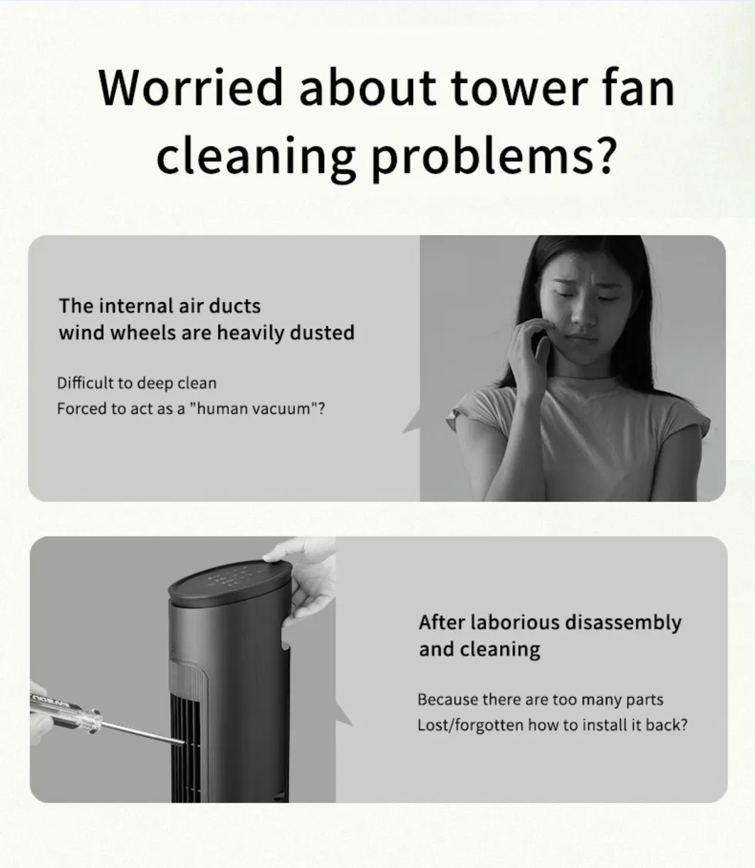 Highly Efficient & Quiet Leafless Column Stand Fan with Remote Control Popular Tower Fan Strong Wind Vertical Ventilateur