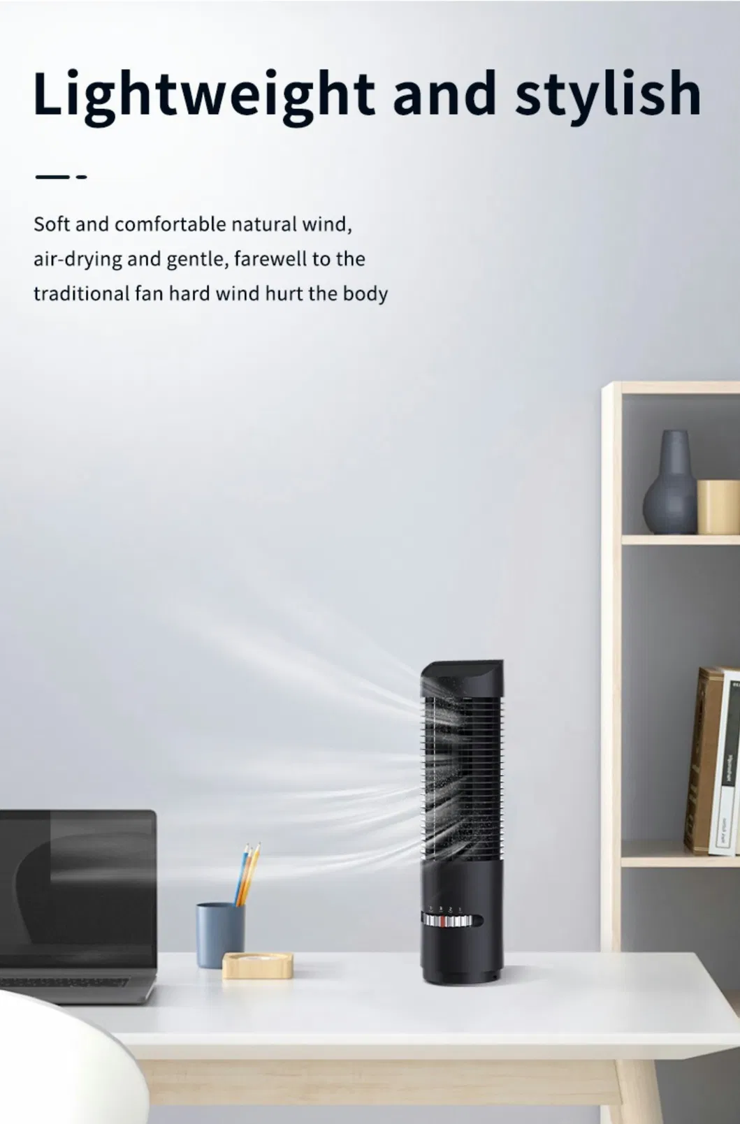Highly Efficient & Quiet Leafless Column Stand Fan with Remote Control Popular Tower Fan Strong Wind Vertical Ventilateur