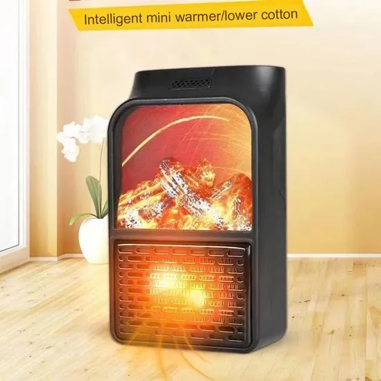 Indoor Space Heater, 400W Electric Portable 3D Flame Heater Suitable, Fast Heating Oscillating Heater with Remote Control, 24 Hours Timer for Bedroom Office