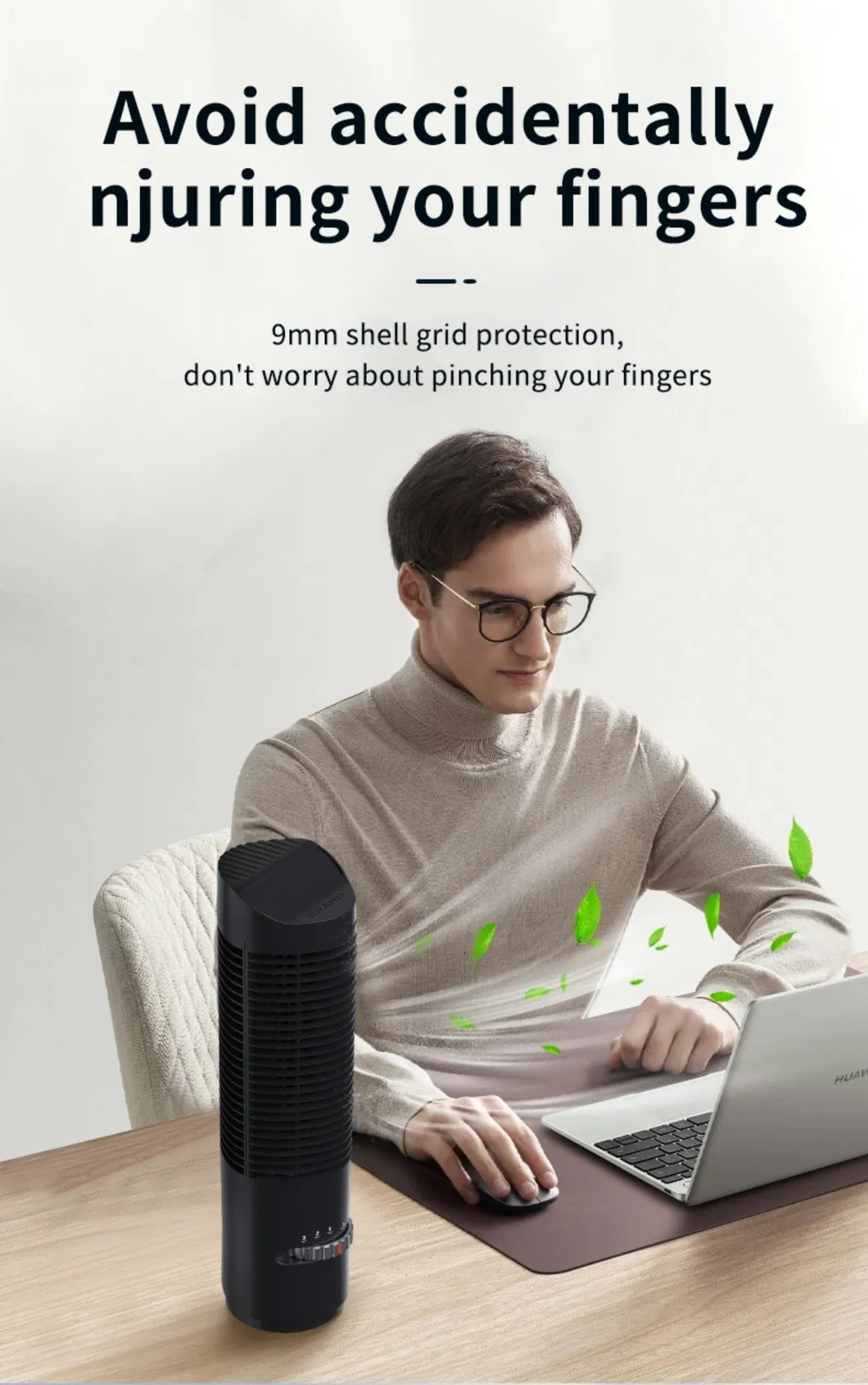 Highly Efficient & Quiet Leafless Column Stand Fan with Remote Control Popular Tower Fan Strong Wind Vertical Ventilateur