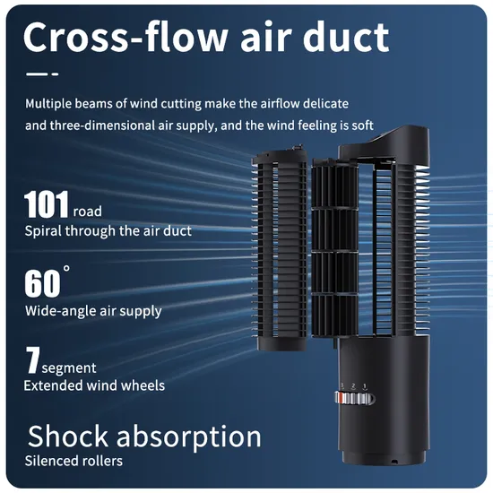 Highly Efficient & Quiet Leafless Column Stand Fan with Remote Control Popular Tower Fan Strong Wind Vertical Ventilateur