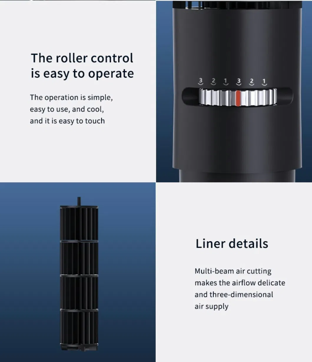 Highly Efficient & Quiet Leafless Column Stand Fan with Remote Control Popular Tower Fan Strong Wind Vertical Ventilateur