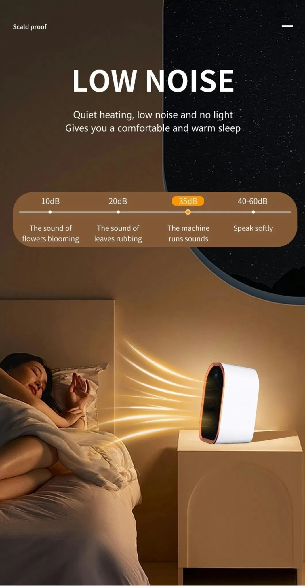 Low Noise Portable Graphene Fan Heater