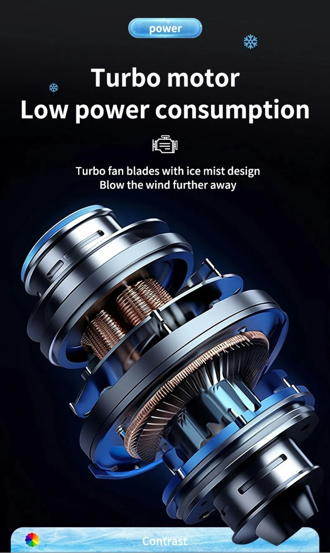 Portable Mini Air Evaporative Cooler Conditioner Fan with 7 Colors LED Light/1/2/3 H Timer/3 Wind Speeds and 3 Spray Mode